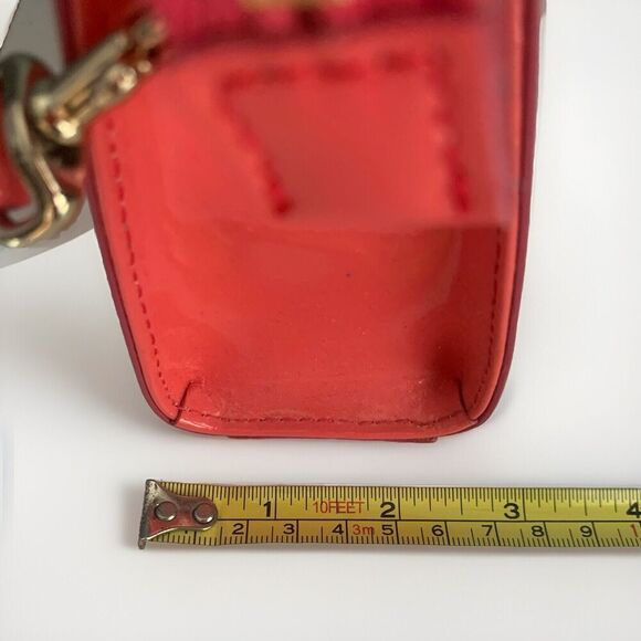 Dooney & Bourke Patent Leather Hot Pink Janine Crossbody Clutch Purse Barbie - Picture 12 of 13